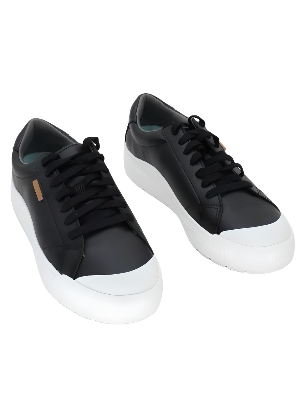 Dr. Scholl's Time Off Lace Up Platform Black White Sneakers Size 9.5M